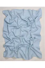 Couverture bébé en coton à motif paille (lavée) 93 x 100 cm +/- 3 cm Bleue