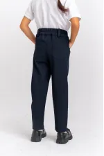 Pantalon en gabardine de lycra, bleu marine, 2-7 ans