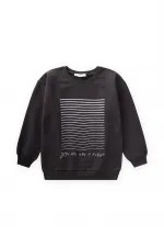 Printed Sweatshirt 4-12 Years Old Black
