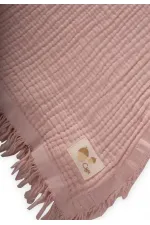 Four Layer Tassel Blanket 80X120 Cm Powder Pink