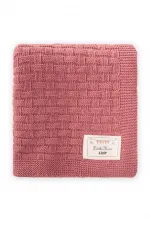 Roman Pattern Knitted Blanket 80X100Cm Dusty Rose