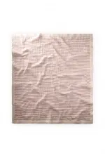 Kalın Biyeli Çift Kat Ham Battaniye 85X90 Cm Mint Yeşili-Gül Kurusu