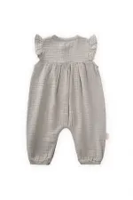 Organic Embroidered Muslin Overalls for 0-3 Years Old Aqua Green