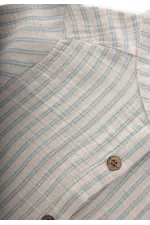 Chemise en mousseline bleue à double rayures, 2-10 ans