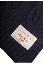 Couverture tricotée en laine 80 x 100 cm (+/- 5 cm) anthracite