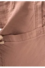 Organic Kruvaze Müslin Tulum 0-9 Ay Açık Kahve