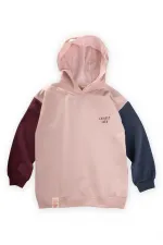 Multicolor Sweatshirt 5-12 Yaş Pudra