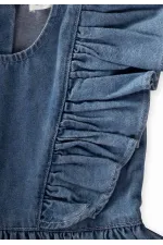 Robe en jean à épaules volantées, 2-7 ans, bleue