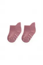 ABS Printed Baby Bootie Socks for 0-4 Years Old Dusty Rose