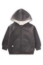 Hooded Zippered Cardigan 1-14 Years Anthracite