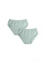 Double-Piece Trimmed Slip Panties, Ages 2-9, Air-Conditioned, Mint Green