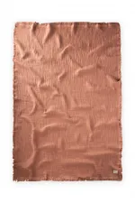 Couverture à pompons quatre couches 80 x 120 cm marron clair