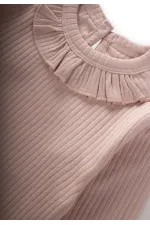 Body à col volanté, saisonnier, 0-3 ans, rose poudré