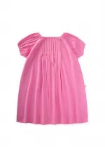 Robe en lin côtelé rose pour enfants de 2 à 7 ans