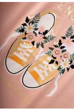 Printed T-Shirt 8-12 Years Old Baby Pink