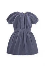 Organik Rustik Kız Elbise 2-9 Yaş Füme