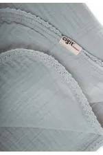 Dantel İşlemeli Tekkat Müslin Battaniye 100X100 cm +/- 3 cm Mint Yeşil