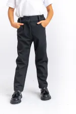 Pantalon en gabardine de lycra 2-7 ans anthracite