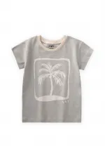 Palm Printed T-Shirt 2-8 Years Old Mint Green