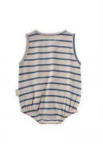 Body rayé avec poche 0-3 ans bleu indigo