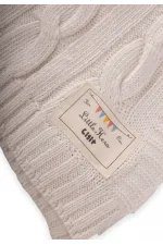 Couverture tressée au crochet 80 x 100 cm (+/- 5 cm) Écru