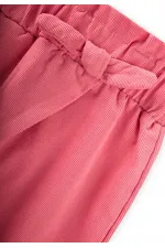 Pantalon harem en velours pour bébé, 0-3 ans, corail