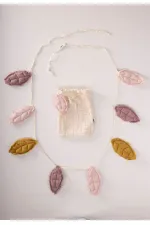 Ceviz Yaprağı Müslin Sıralı Çocuk Odası Flama Pudra