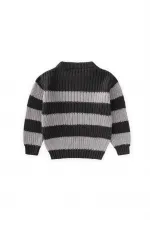 Selanik Çizgili Triko Kazak 2-8 Yaş Antrasit