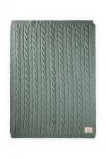 Couverture tricotée en maille 80 x 100 cm (+/- 5 cm) Vert menthe