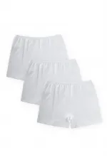 Triple-Binded Girls Boxer Shorts 2-9 Years White