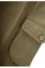 Double Gusseted Linen Trousers for 2-7 Years Old Khaki Green