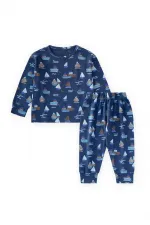 Ensemble pyjama de saison à motifs pour enfants de 1 à 7 ans, bleu marine