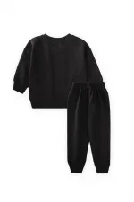 Basic Baskılı Eşofman Takım 2-7 Yaş Siyah