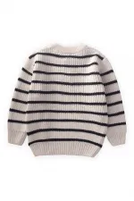 Pull rayé en maille écru 2-6 ans