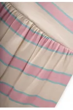 Salopette à larges rayures pour enfants de 0 à 3 ans, rayures roses et bleues