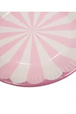 8'Lı Karton Tabak Pembe Dilimli Desen