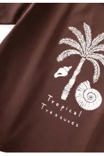 Keten Pantolon Takım 2-10 Yaş Kahverengi