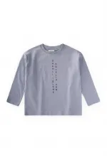 Sloganlı Uzun Kollu T-Shirt 2-10 Yaş Pastel Mavi