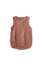 Body cache-cœur en coton bio, 0-3 ans, marron