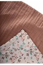Double Muslin Mouth Cloth Set 25x25 cm Coffee Flower Pattern