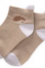 Kirpi Desen çocuk Patik Çorabı 5-12 Yaş Bej