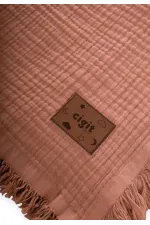 Four-Layer Muslin Bedspread 200x220 cm Cinnamon