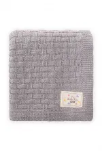 Roma Desen Triko Battaniye 80X100Cm Gri