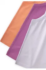 Girls' Strappy Tank Top, Three-Pack, Lilac, White, Salmon