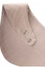 Üçgen Arkadan bağlamalı Müslin Mama Önlüğü Vizon