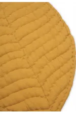 Tapis d'éveil bébé en mousseline 105 x 80 cm (lavé) moutarde