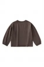 Fırçalı Rustik Uzun Kollu T-Shırt 1-7 Yaş Vizon