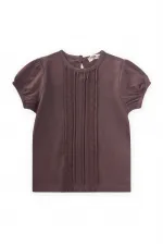 Lace Striped Blouse for 1-5 Year Olds Plum