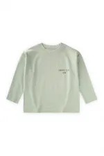 Slogan Long-Sleeve T-Shirt, Ages 2-10, Aqua Green