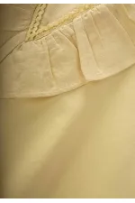 Robe jaune à ourlet et dos en dentelle, 2-7 ans